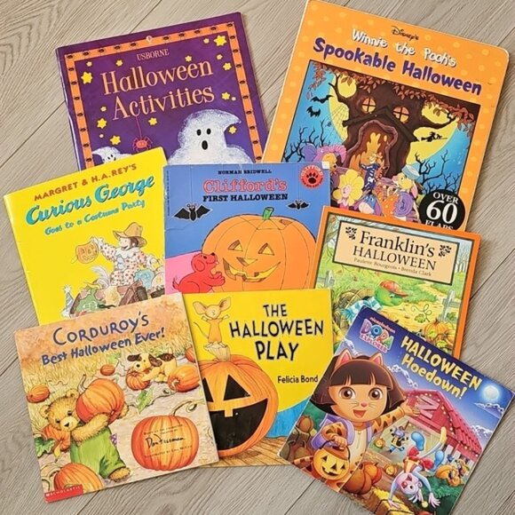 Vintage Halloween Toddler Kids Book Lot Of 8 Books - Picture 1 of 10